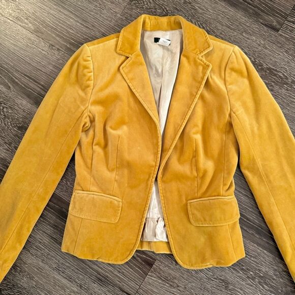 J. Crew Golden Yellow Velour Jacket - Picture 3 of 9